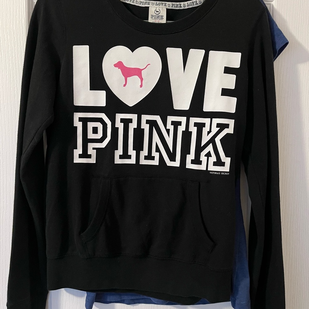 PINK Victoria's Secret Black and White Kids Sweatshirt